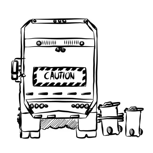 Vector illustration of Garbage Collection Truck