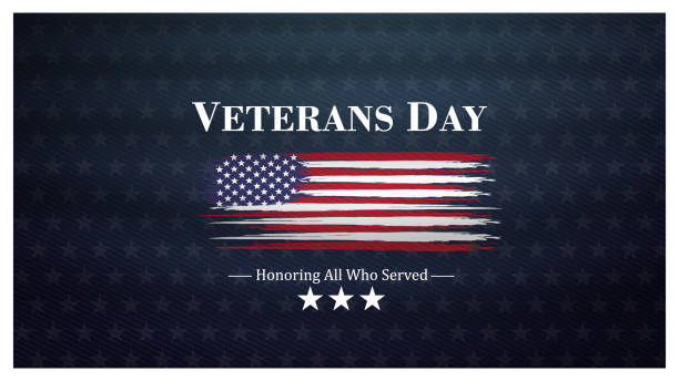 veterans day, am 11. november zu ehren alle, die serviert, plakate, moderne pinsel design vektor-illustration - vet stock-grafiken, -clipart, -cartoons und -symbole