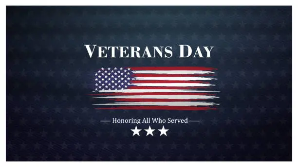 Vector illustration of veterans day, November 11, honoring all who served, posters, modern brush design vector illustration