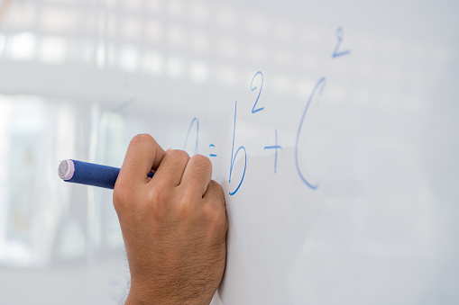 Hand Asian Solving Solution Math Formulas Doing Mathermatics Problem On ...