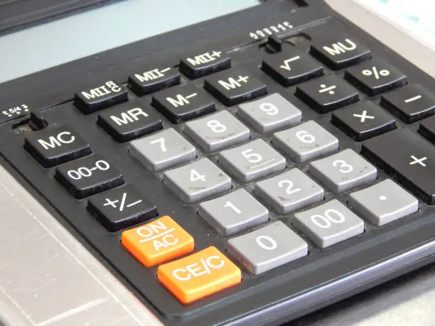 Bank calculator on the table