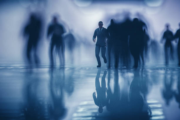 istock Crowds of running business in underground passage 1062764902