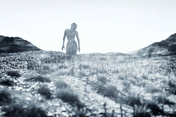 Gaea walking in the meadow.