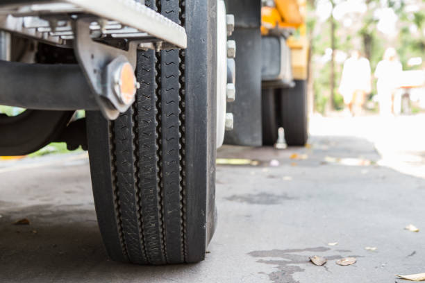 istock Wheel truck on the road with blurred background 1062766470