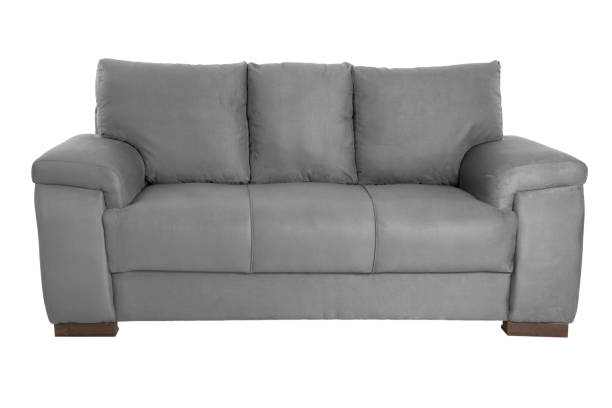 istock Three seats cozy color fabric sofa isolated on white background 1062769882