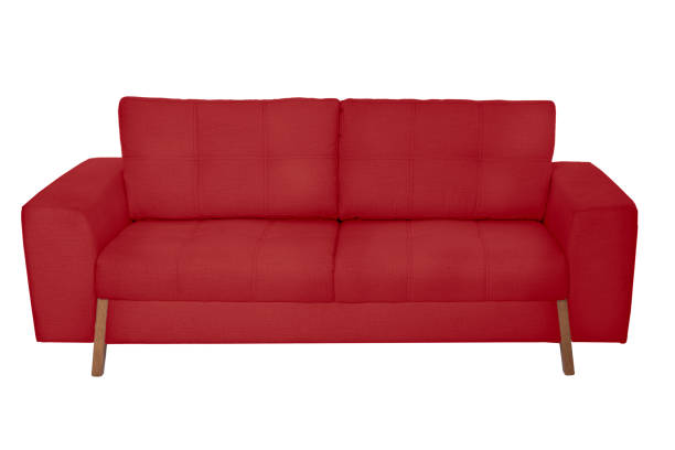 istock Three seats cozy white fabric sofa isolated on white background 1062771706
