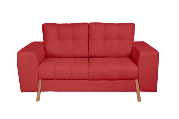istock Two seats cozy white fabric sofa isolated on white background 1062773098