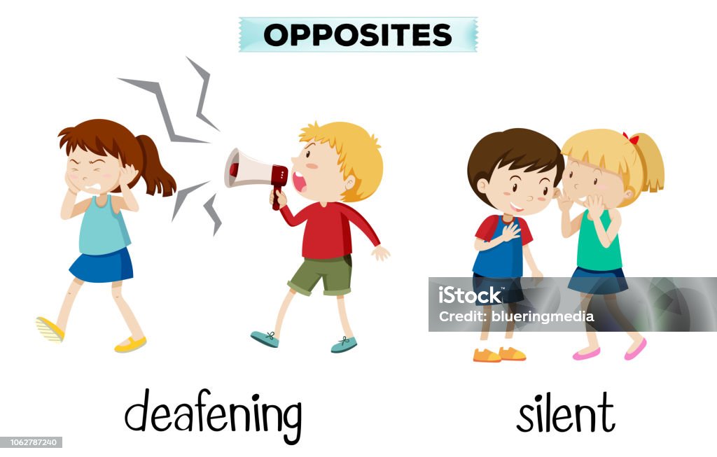 Opposites Deafening And Silent Stock Illustration Download Image Now opposites-deafening-and-silent-stock-illustration-download-image-now