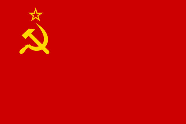 bendera sejarah vektor - uni soviet ilustrasi stok