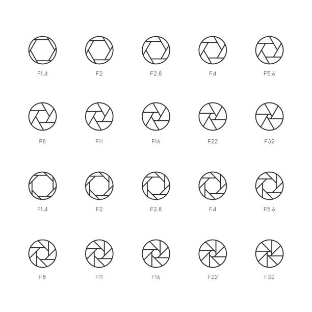 Size of Aperture Icons - Thin Line Series Size of Aperture Icons Thin Line Series Vector EPS File. aperture stock illustrations