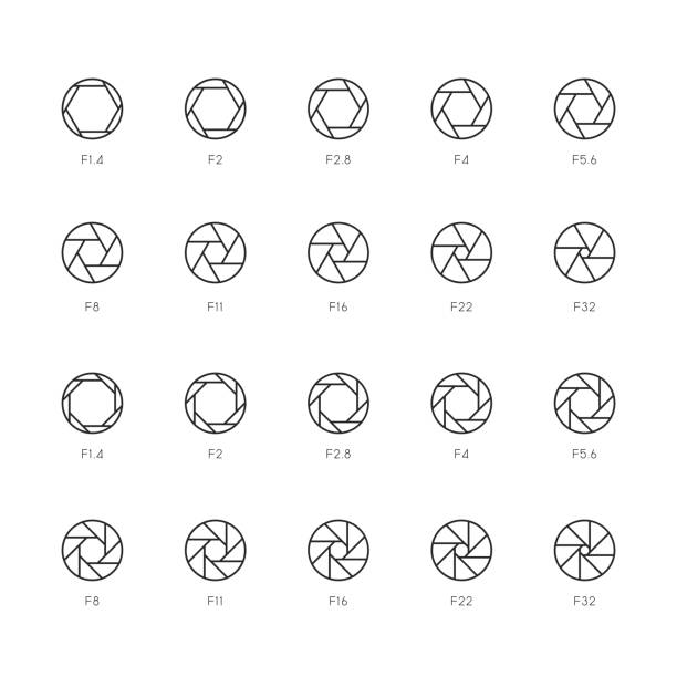 Size of Aperture Icons - Thin Line Series Size of Aperture Icons Thin Line Series Vector EPS File. aperture stock illustrations