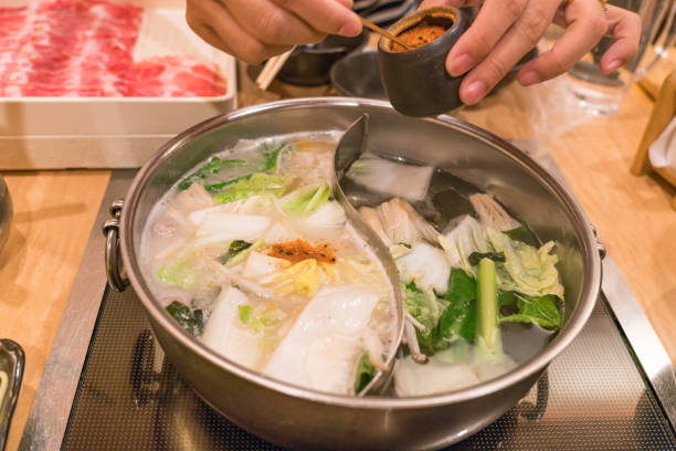 istock Japanese Sukiyaki hot pot with vegetable and beef 1062802284