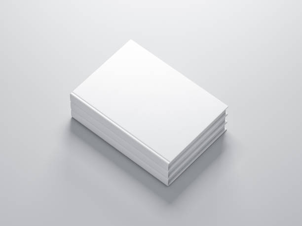 pila di libri bianchi mockup con copertina strutturata - paperback book stack white foto e immagini stock