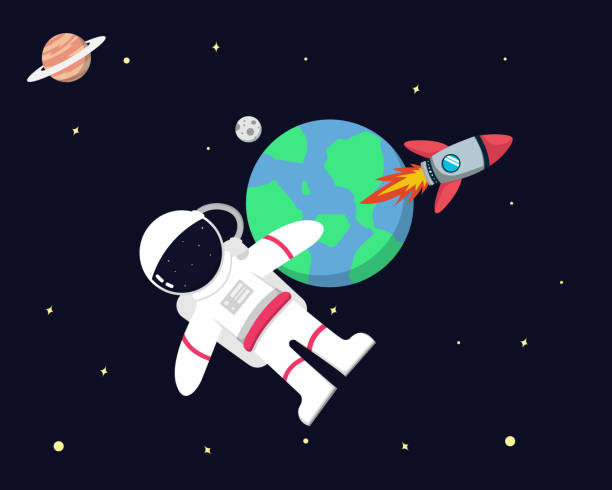 Ilustración de Los Astronautas Flotan Fuera Del Mundo En El Espacio y más  Vectores Libres de Derechos de Astronauta - iStock