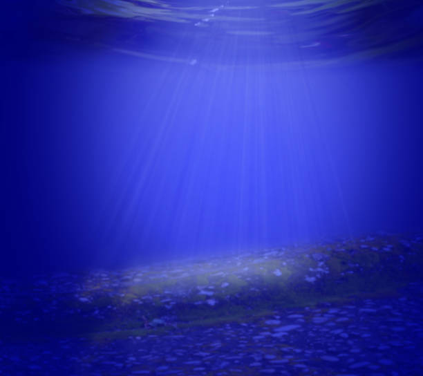 istock light ray in under deep sea nature background. 1062824040