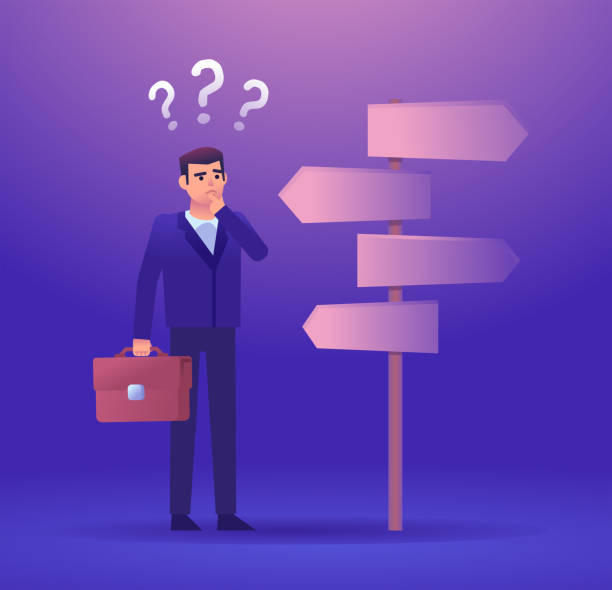 istock Confused businessman stands at crossroads and thinks where to go 1062826752
