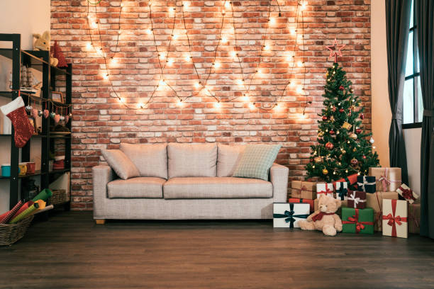 decorated cozy house with nobody indoor.