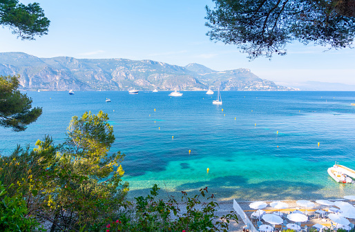 amazing view on blue sea on french riviera in southern France