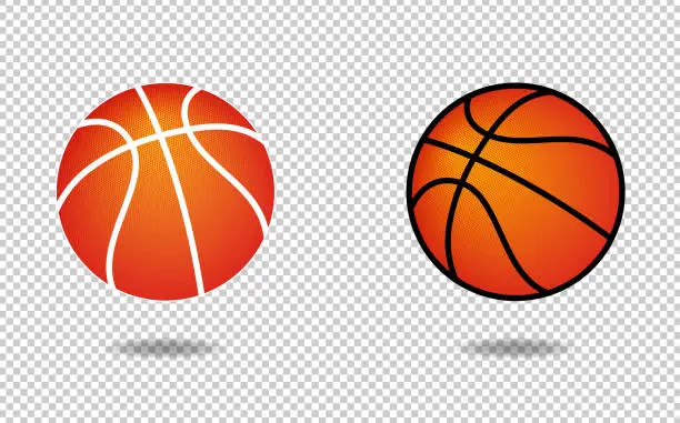 Vector illustration of Vector basketball icon with halftone pattern