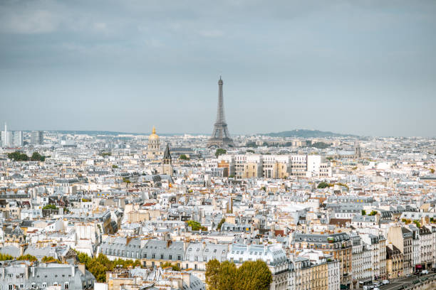 istock Aerial cityscape view of Paris 1062866902