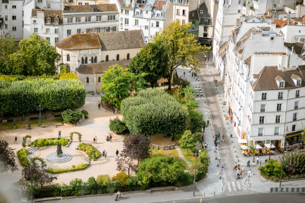 istock Aerial cityscape view of Paris 1062866932