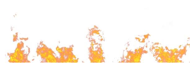 istock Real fire flames isolated on white background. Mockup on white of 5 flames. 1062877524