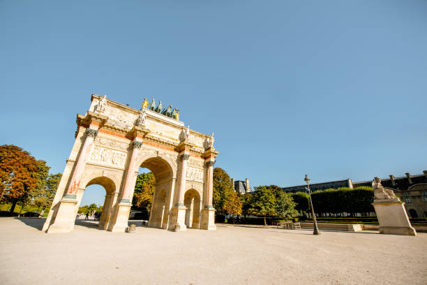 istock Triumphal arch at Tuileries gardens in Paris 1062879182