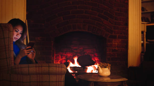 Warmth and Ambience: A Cozy Fireplace with Flickering Flames in Antwerp, Flanders, Belgium