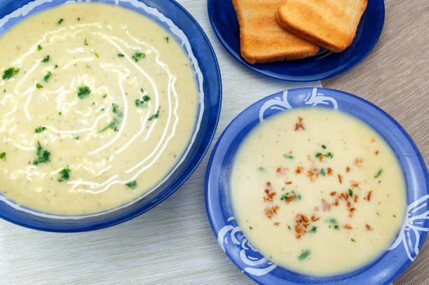 istock Potato soup with toasted bread 1062887376