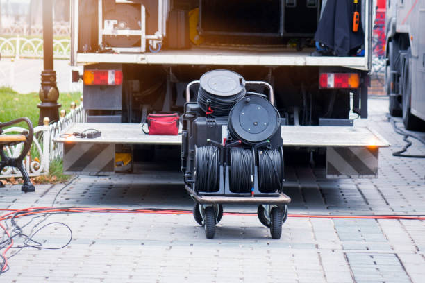 stage equipment for a concert in van