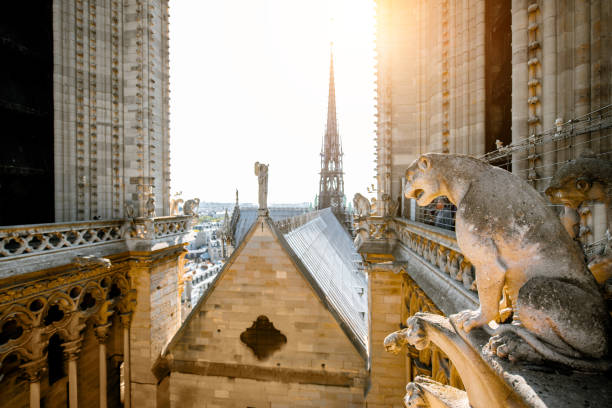 istock Notre-Dame cathedral on the top in Paris 1062888066