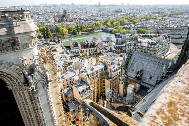 istock Aerial cityscape view of Paris 1062888128