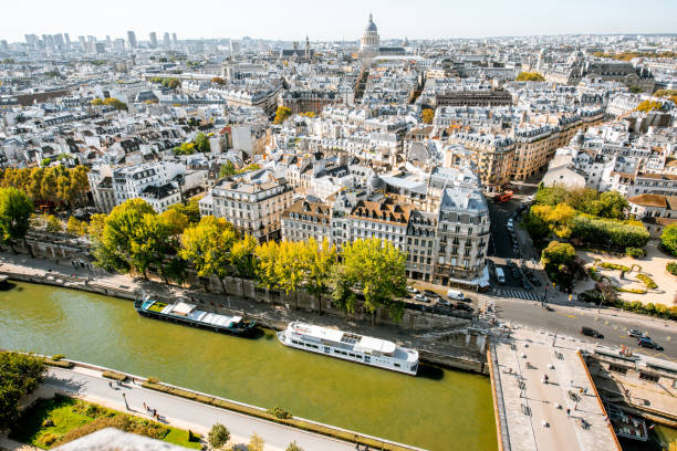 istock Aerial cityscape view of Paris 1062889224