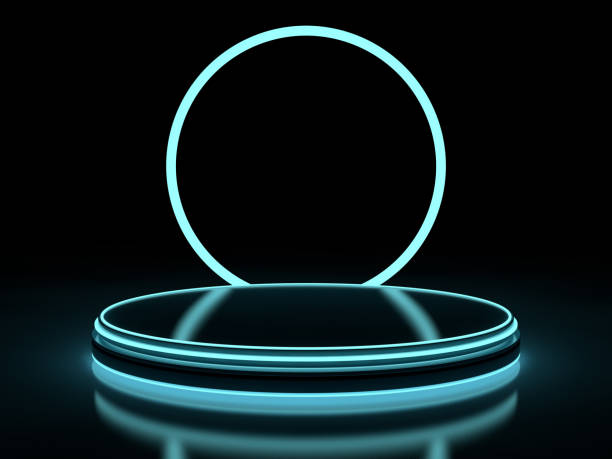 istock Background of an empty space and neon light. Neon rays and glow. 3D 1062890604