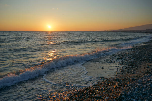 seascape with a magnificent sunset over the sea.
