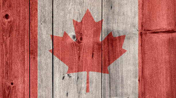 istock Canada Flag Wooden Fence 1062894346