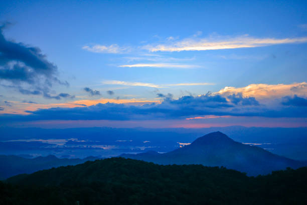 istock Twilight sunset over the high mountains. 1062895118