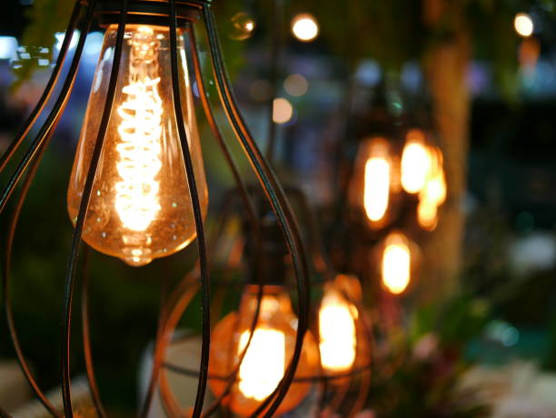 Lamp & light bulb in coffee cafe