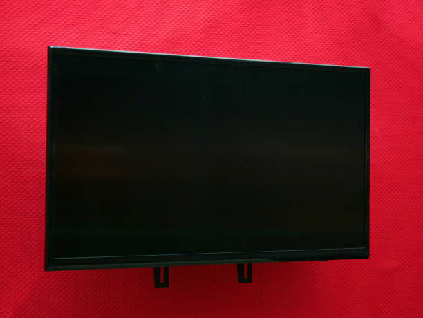 벽 배경에서 lcd tv - television flat screen high definition television liquid crystal display 뉴스 사진 이미지