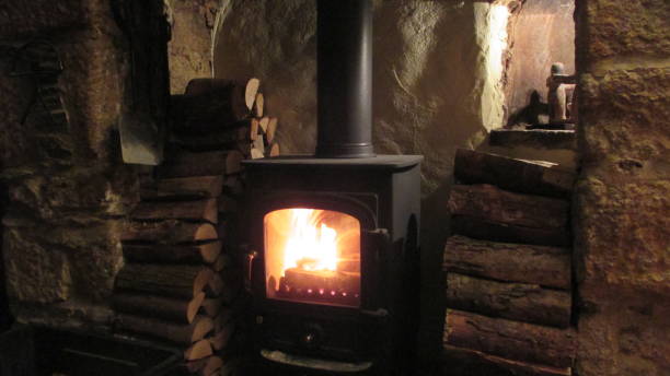 istock Country Cottage Wood Burner 1062912276