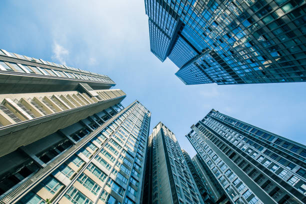 Low angle view of the skyscrapers