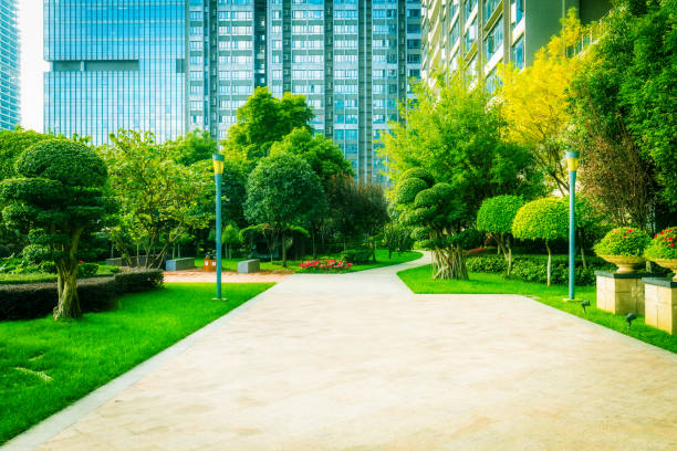istock City Office with Public Park 1062929958