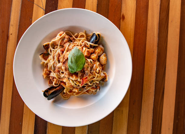 istock Seafood Fettuccine Pasta Bowl 1062940026