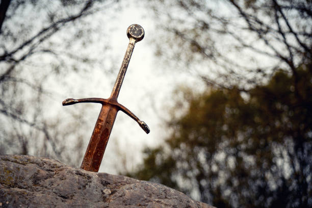 Svärdet Excalibur som sitter fast i en sten