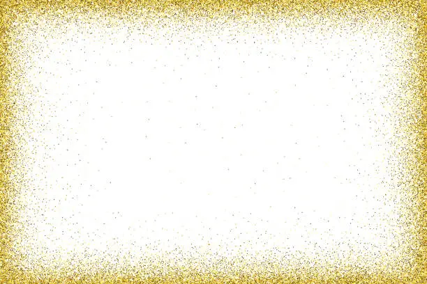 Vector illustration of Gold vector glitter frame