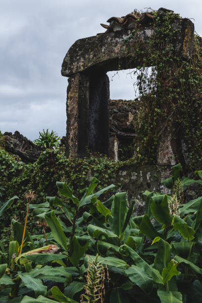 Ancient Ruins In Porto Martins Portuguese Azores Stock Photo