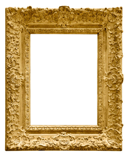 istock Golden vintage frame isolated on white background (All clipping paths included) 1062959850