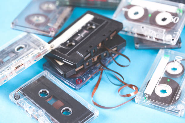 istock music cassettes on the blue table background 1062965824