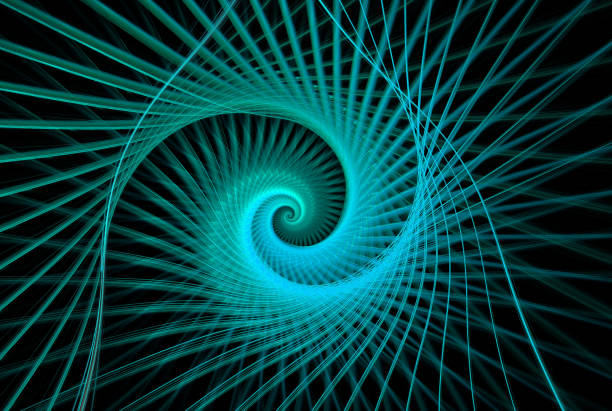 istock Abstract illustration of a fractal spiral pattern on black background 1062974290