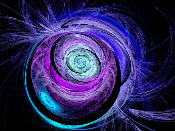 istock Abstract illustration of a fractal pattern on black background 1062974402